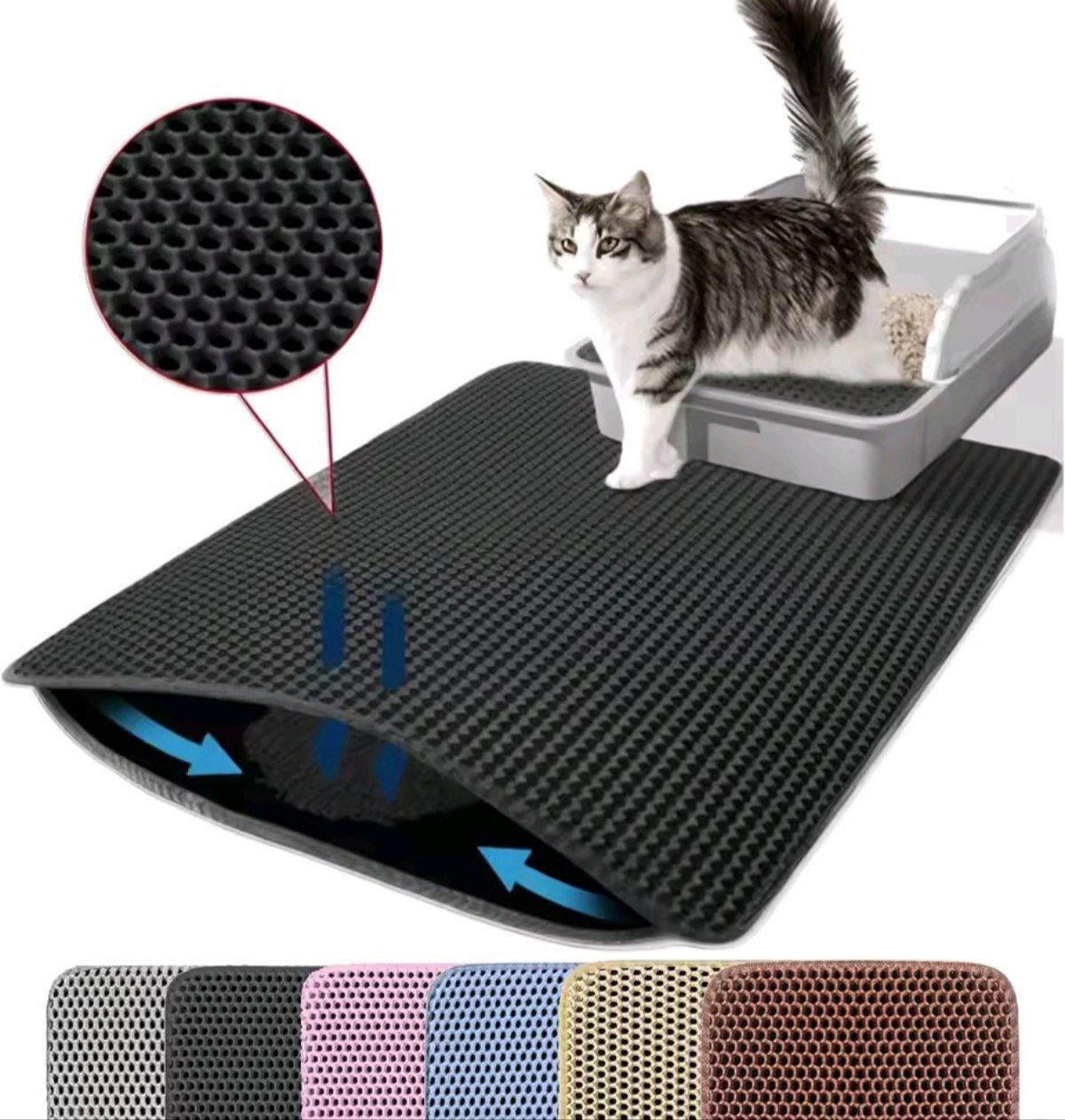 Home & Garden Hub™ Cat Litter Mat Double Layer Pet Non Slip Big Pet Litter Box Filter MatWear Resistant Waterproof Anti-slip Cat Litter Mat