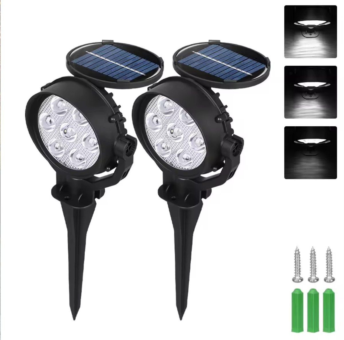 Home & Garden Hub™ 9 LED Solar Spot Lights IP65 Waterproof Outdoor RGB Solar Landscape Lights Brightness Adjustable for Garden Yard Palm Trees