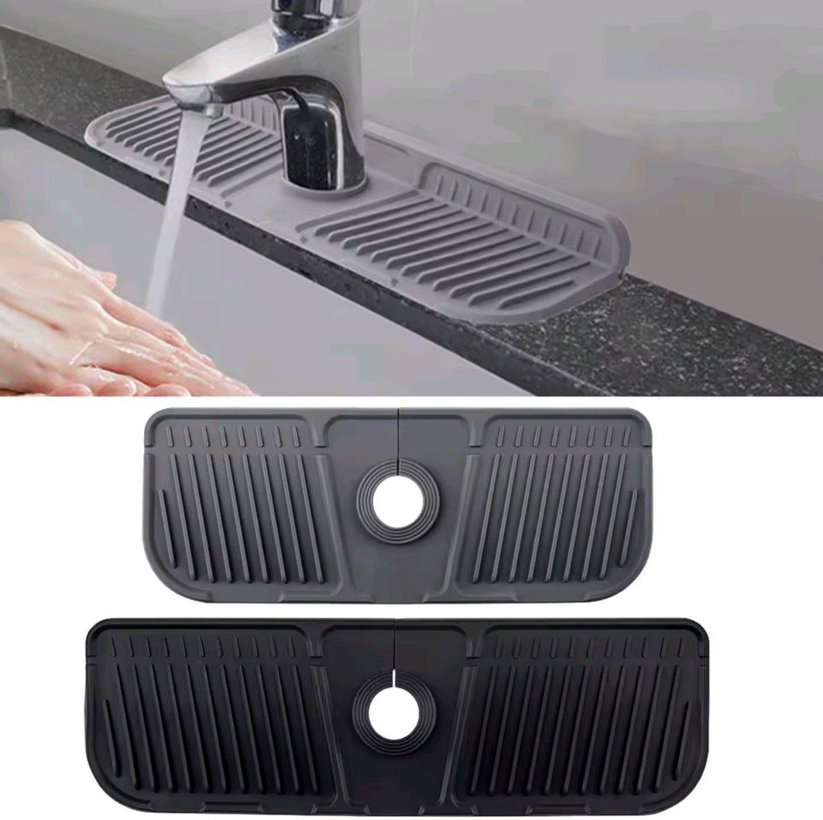 Home & Garden Hub™ Kitchen Silicone Faucet Mat Faucet Water Catcher Mat Sink Splash Pad Countertop Protector Bathroom