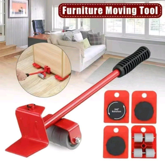 Home & Garden Hub™ Furniture Mover Tool Set Heavy Stuffs Mover Roller with Wheel Bar Moving Device Lifting Helper Furniture Moving Transport Tools