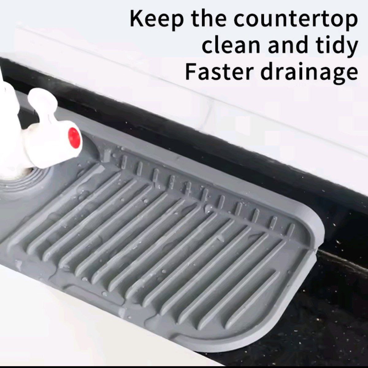 Home & Garden Hub™ Kitchen Silicone Faucet Mat Faucet Water Catcher Mat Sink Splash Pad Countertop Protector Bathroom