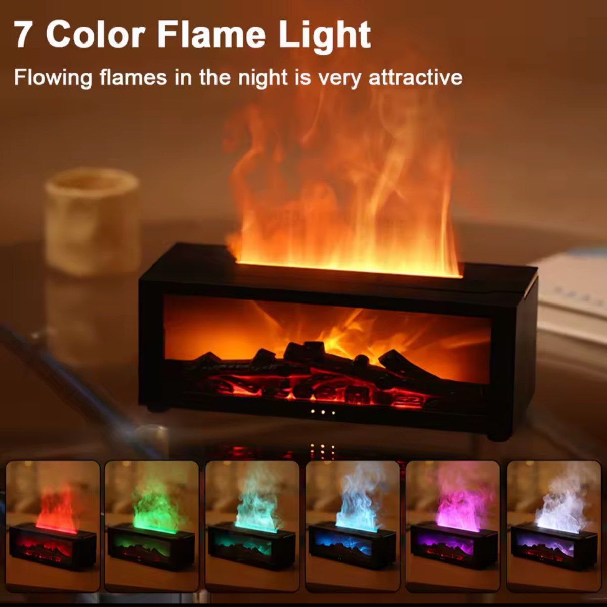 Home & Garden Hub™ Air Humidifier Essential Oils Humidifiers Home Aroma Humidifier Flame Automatic Fragrance Diffuser With LED Light Remote Control