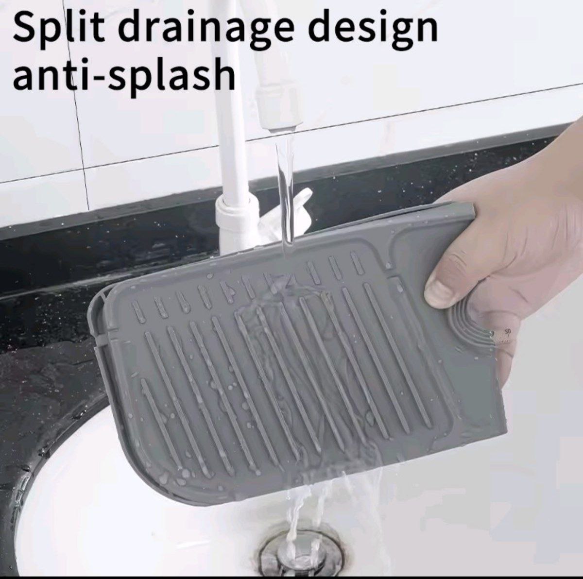 Home & Garden Hub™ Kitchen Silicone Faucet Mat Faucet Water Catcher Mat Sink Splash Pad Countertop Protector Bathroom