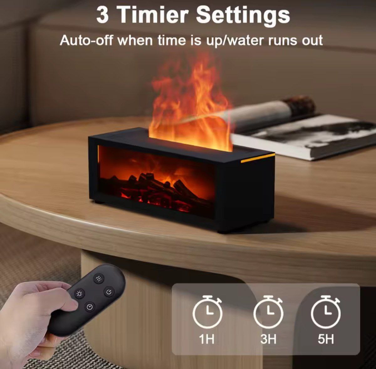 Home & Garden Hub™ Air Humidifier Essential Oils Humidifiers Home Aroma Humidifier Flame Automatic Fragrance Diffuser With LED Light Remote Control
