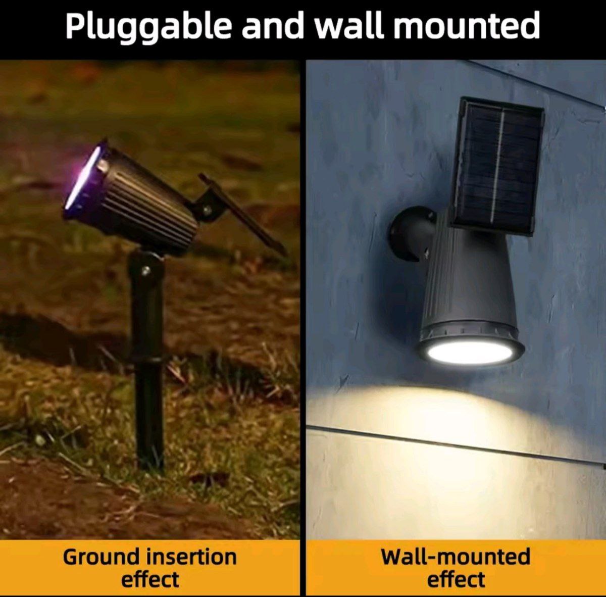 Home & Garden Hub™ 9 LED Solar Spot Lights IP65 Waterproof Outdoor RGB Solar Landscape Lights Brightness Adjustable for Garden Yard Palm Trees