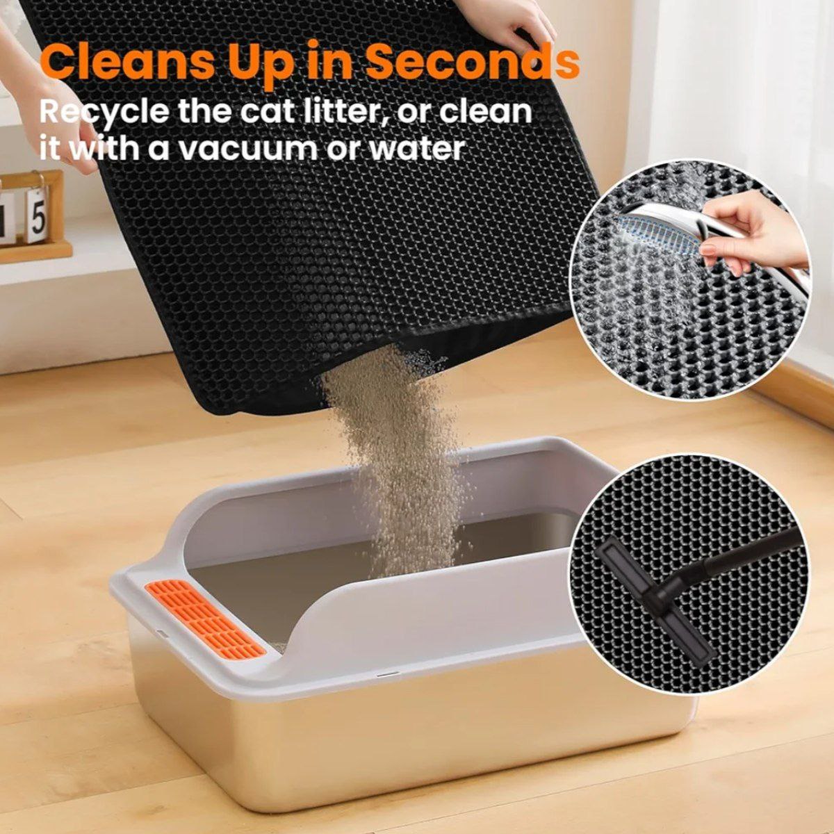Home & Garden Hub™ Cat Litter Mat Double Layer Pet Non Slip Big Pet Litter Box Filter MatWear Resistant Waterproof Anti-slip Cat Litter Mat