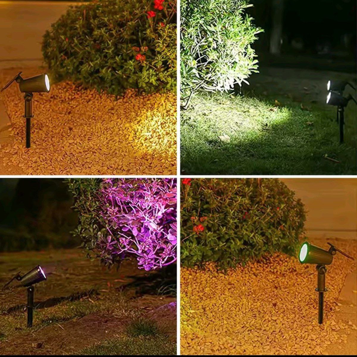 Home & Garden Hub™ 9 LED Solar Spot Lights IP65 Waterproof Outdoor RGB Solar Landscape Lights Brightness Adjustable for Garden Yard Palm Trees