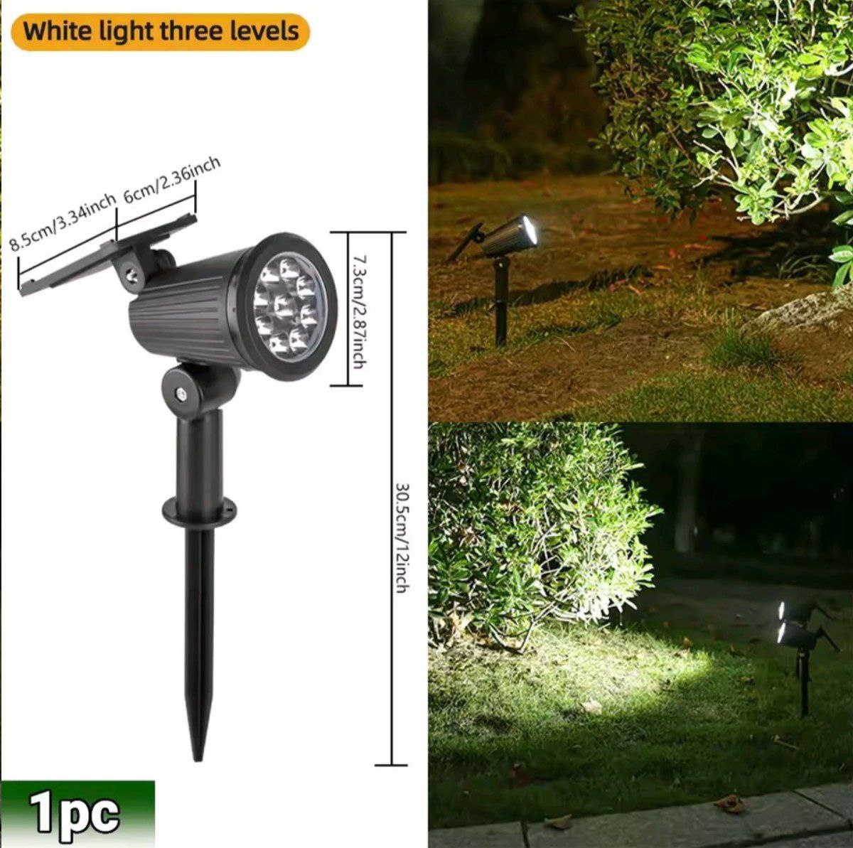 Home & Garden Hub™ 9 LED Solar Spot Lights IP65 Waterproof Outdoor RGB Solar Landscape Lights Brightness Adjustable for Garden Yard Palm Trees