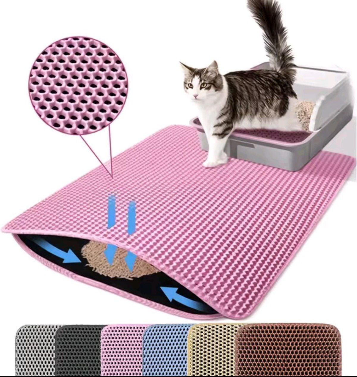 Home & Garden Hub™ Cat Litter Mat Double Layer Pet Non Slip Big Pet Litter Box Filter MatWear Resistant Waterproof Anti-slip Cat Litter Mat