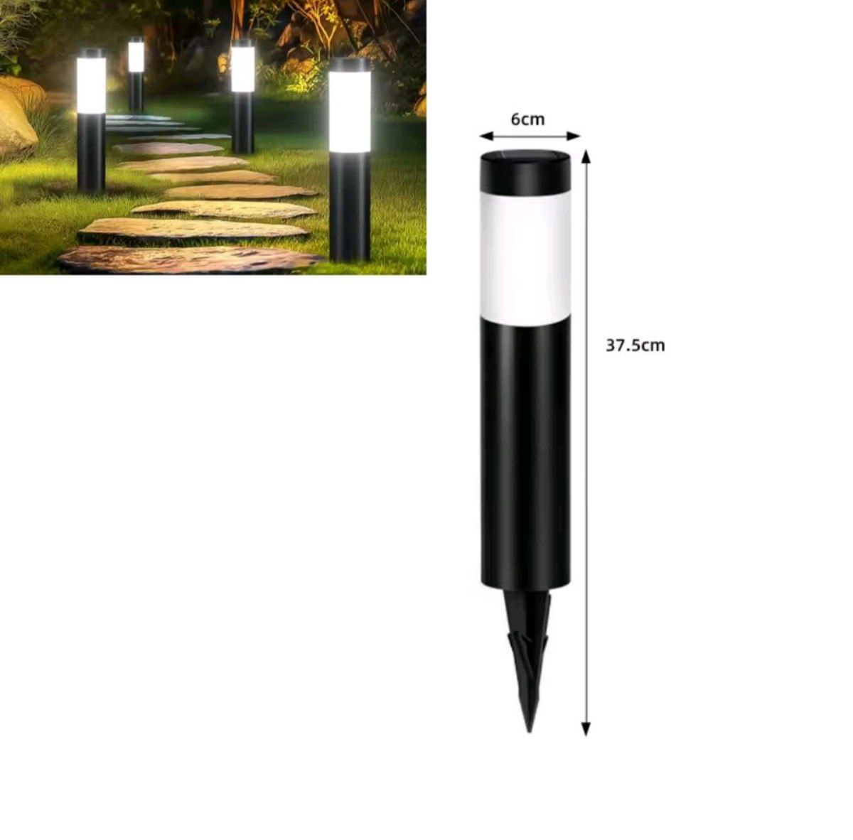 Home & Garden Hub™ Solar Stainless Steel LED Modern Pathway Lights Upgraded Courtyard Outdoor Garden Cylindrical Lawn Light Outside Walkway Decor