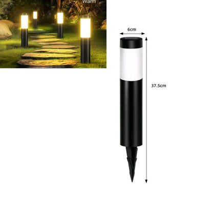 Home & Garden Hub™ Solar Stainless Steel LED Modern Pathway Lights Upgraded Courtyard Outdoor Garden Cylindrical Lawn Light Outside Walkway Decor