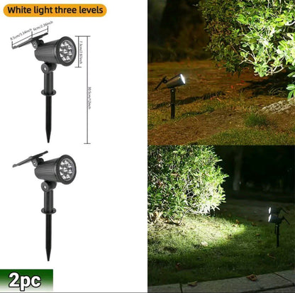 Home & Garden Hub™ 9 LED Solar Spot Lights IP65 Waterproof Outdoor RGB Solar Landscape Lights Brightness Adjustable for Garden Yard Palm Trees