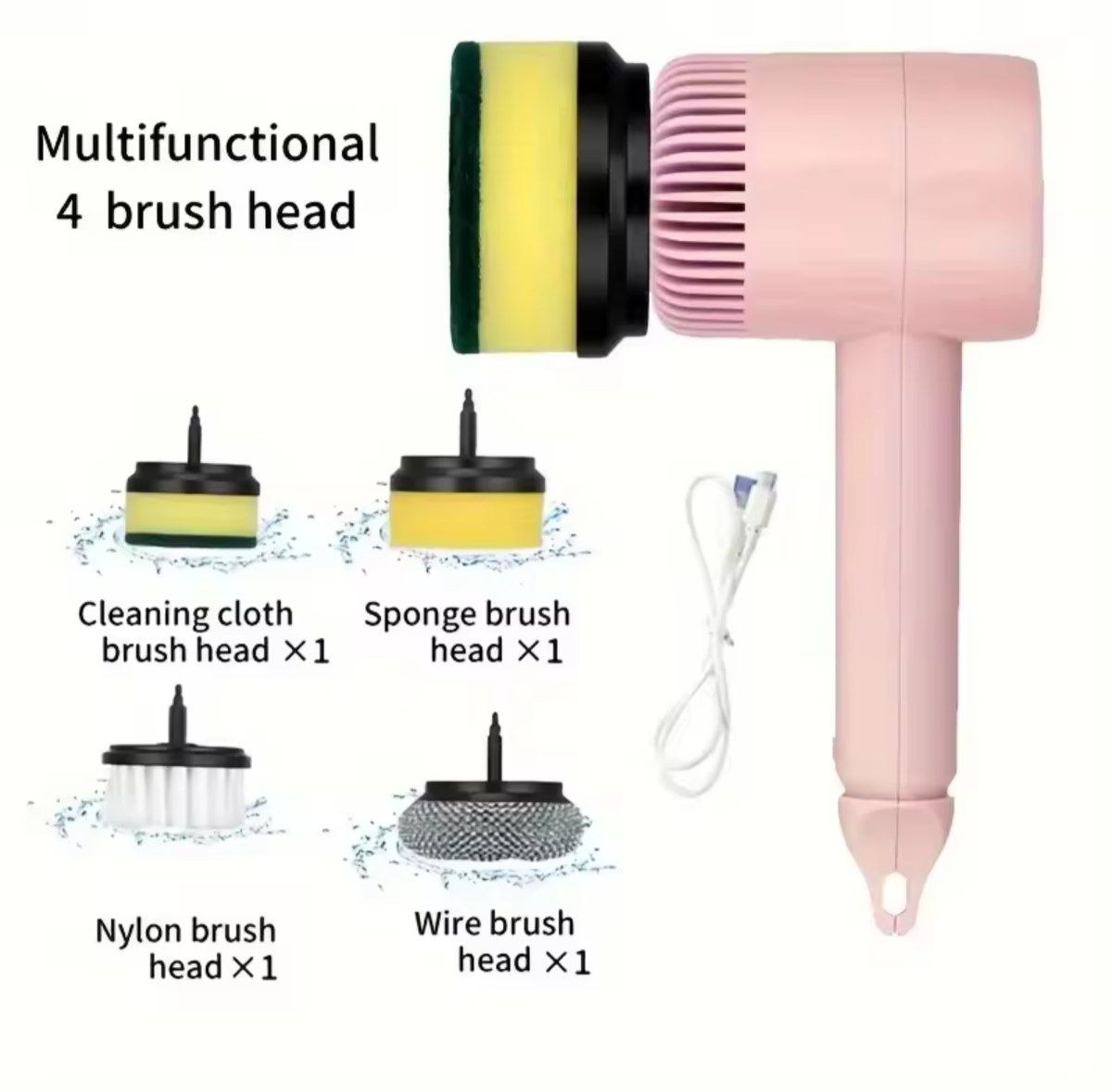 Electric Cleaning Brush Multi-functional Home USB Rechargeable Electric Rotary Scrubber Household Appliances Cleaning Gadget 2/4/6