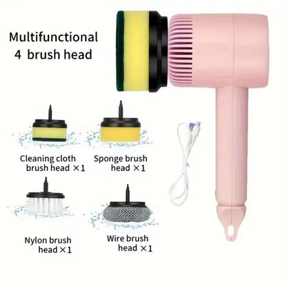 Electric Cleaning Brush Multi-functional Home USB Rechargeable Electric Rotary Scrubber Household Appliances Cleaning Gadget 2/4/6