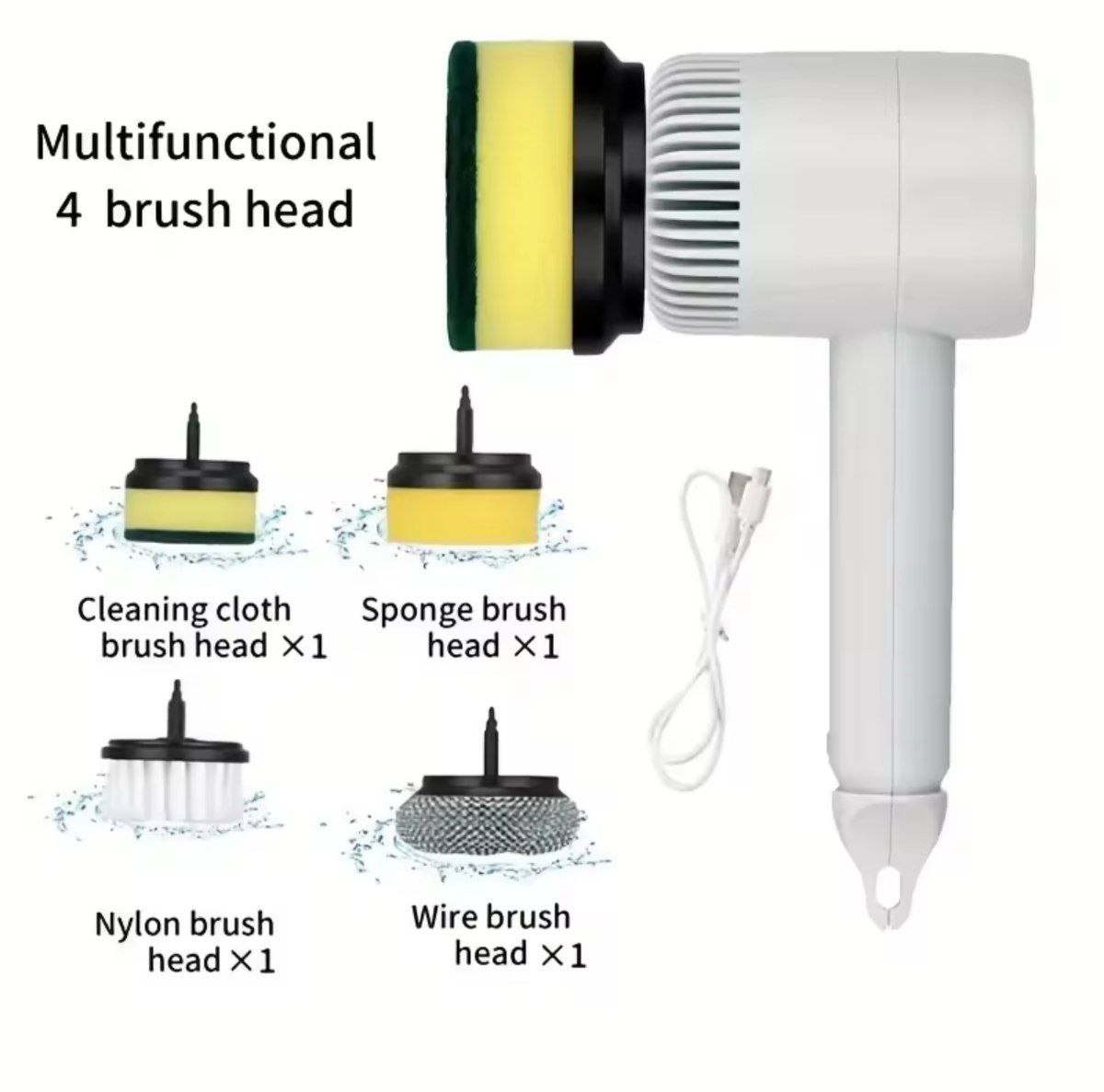 Electric Cleaning Brush Multi-functional Home USB Rechargeable Electric Rotary Scrubber Household Appliances Cleaning Gadget 2/4/6