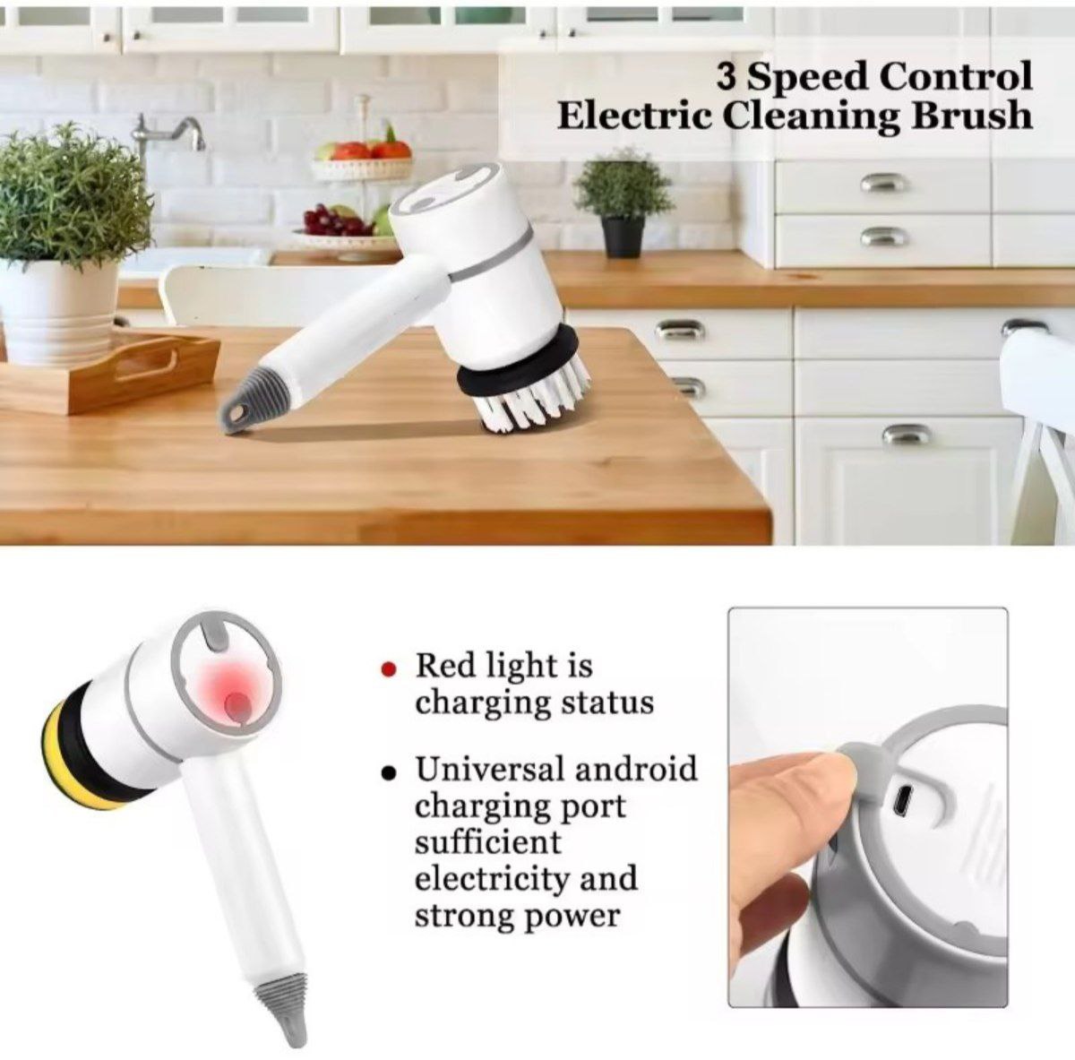 Electric Cleaning Brush Multi-functional Home USB Rechargeable Electric Rotary Scrubber Household Appliances Cleaning Gadget 2/4/6