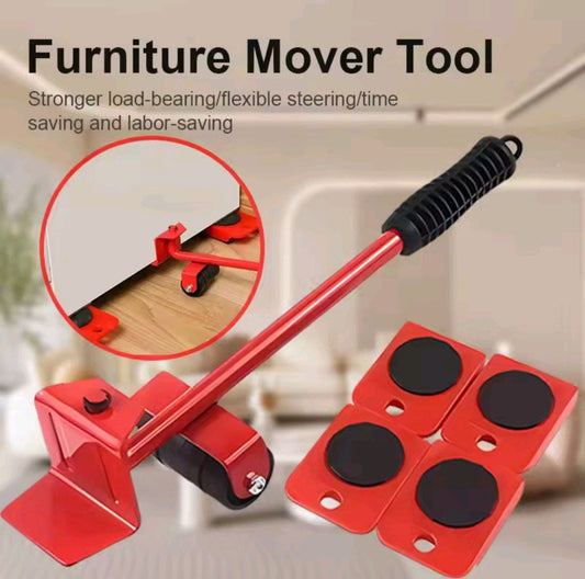 Home & Garden Hub™ Furniture Mover Tool Set Heavy Stuffs Mover Roller with Wheel Bar Moving Device Lifting Helper Furniture Moving Transport Tools