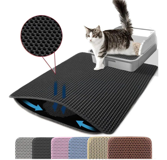 Home & Garden Hub™ Cat Litter Mat Double Layer Pet Non Slip Big Pet Litter Box Filter MatWear Resistant Waterproof Anti-slip Cat Litter Mat