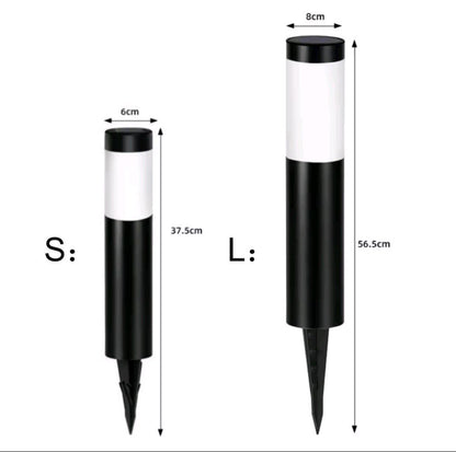Home & Garden Hub™ Solar Stainless Steel LED Modern Pathway Lights Upgraded Courtyard Outdoor Garden Cylindrical Lawn Light Outside Walkway Decor