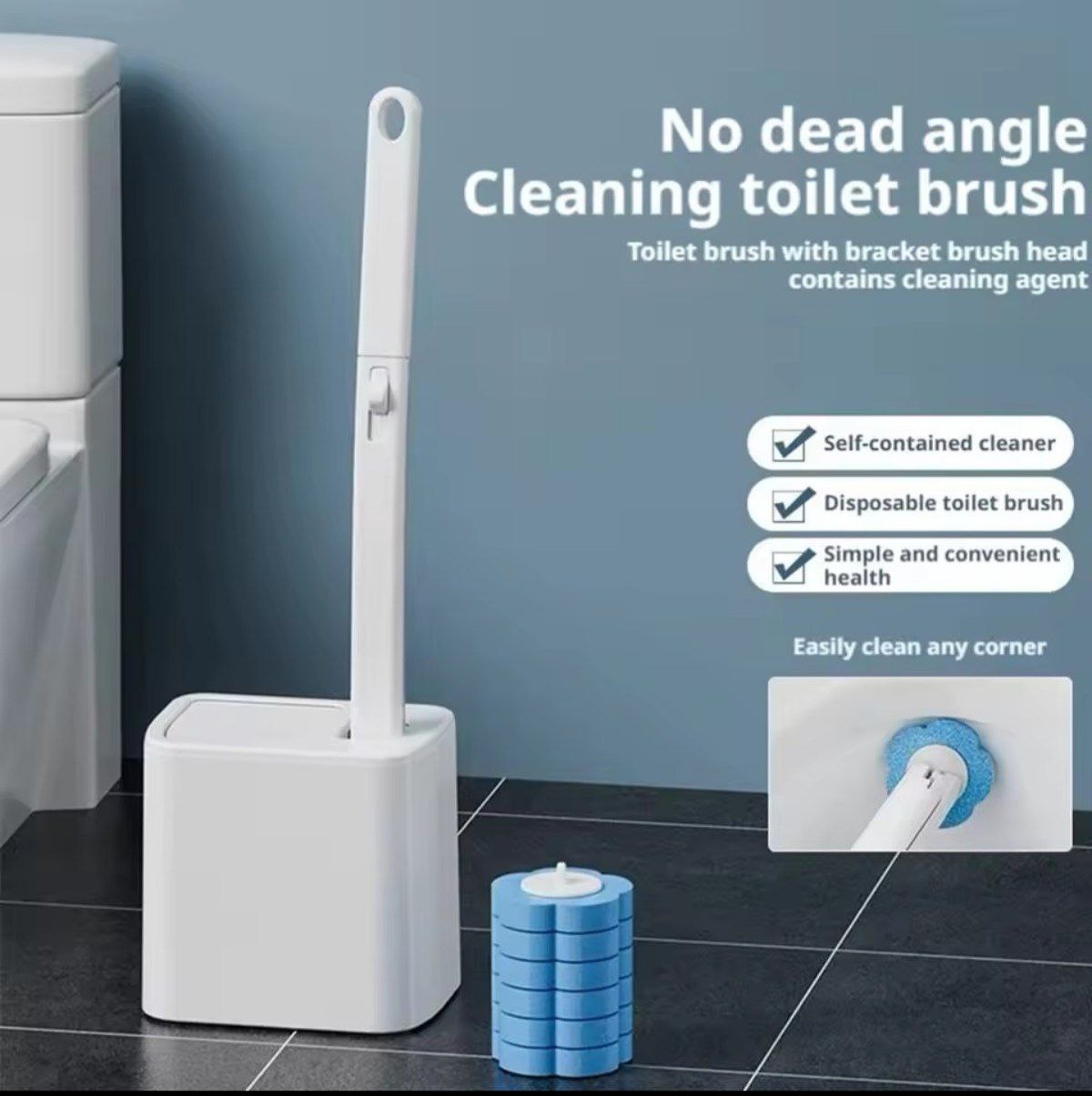 Home & Garden Hub™  Toilet Brush With Disposable 