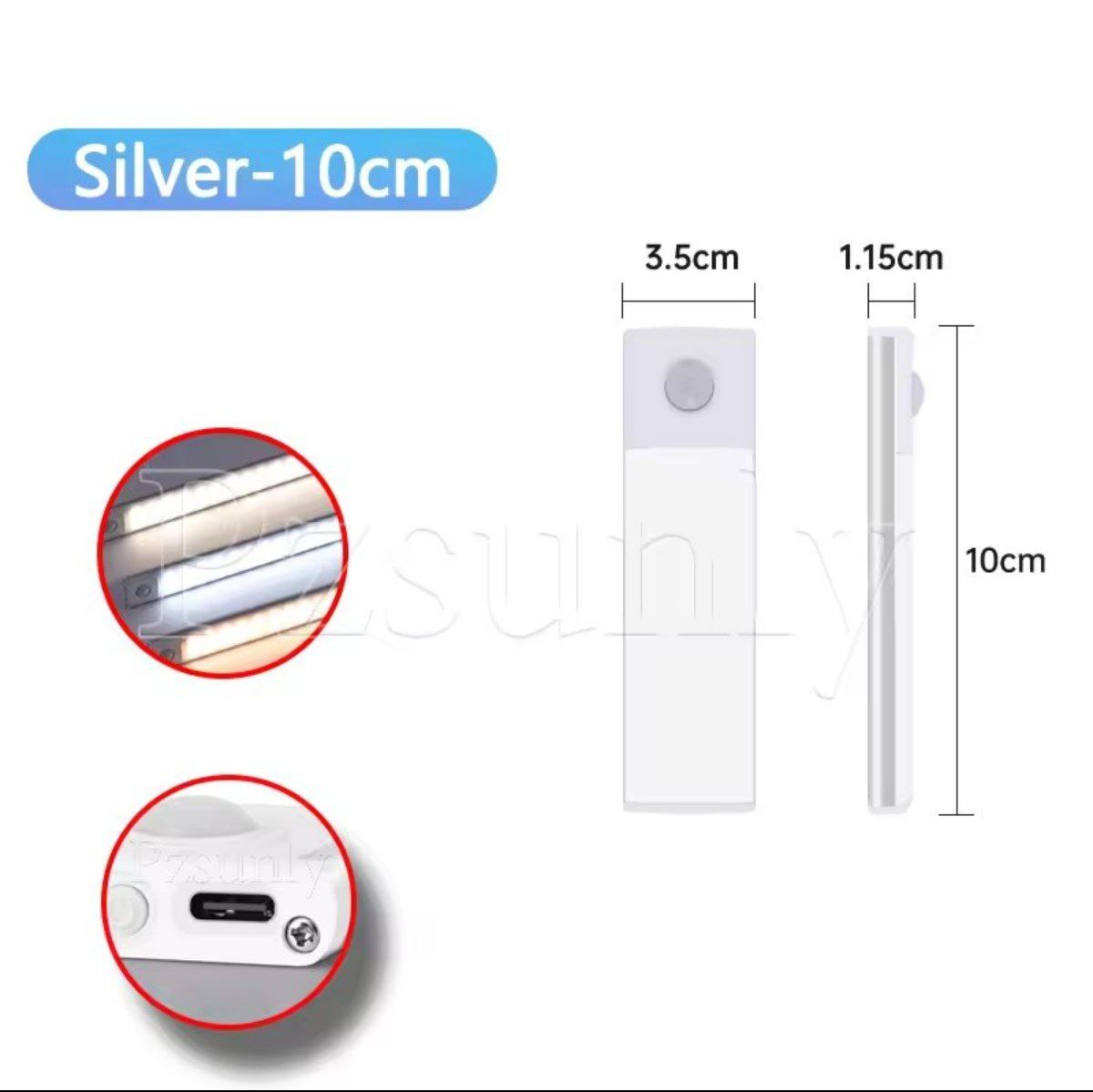 Home & Garden Hub™ LED Bar Light Motion Sensor USB Rechargeable Led Night Light for Kitchen Wardrobe Cabinet Lighting 30cm/40cm/50cm Cabinet Light